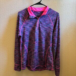 Womens Ideology 1/4 zip pullover - size large, pink, purple, blue